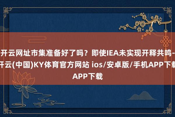 开云网址市集准备好了吗?即使IEA未实现开释共鸣-开云(中国)KY体育官方网站 ios/安卓版/手机APP下载