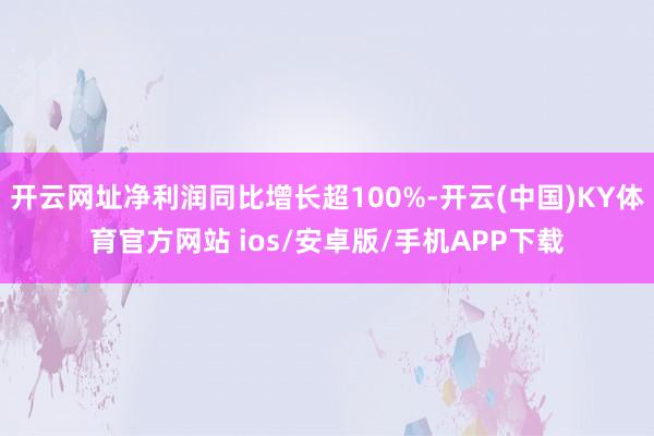 开云网址净利润同比增长超100%-开云(中国)KY体育官方网站 ios/安卓版/手机APP下载