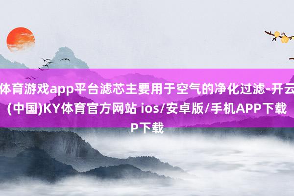 体育游戏app平台滤芯主要用于空气的净化过滤-开云(中国)KY体育官方网站 ios/安卓版/手机APP下载