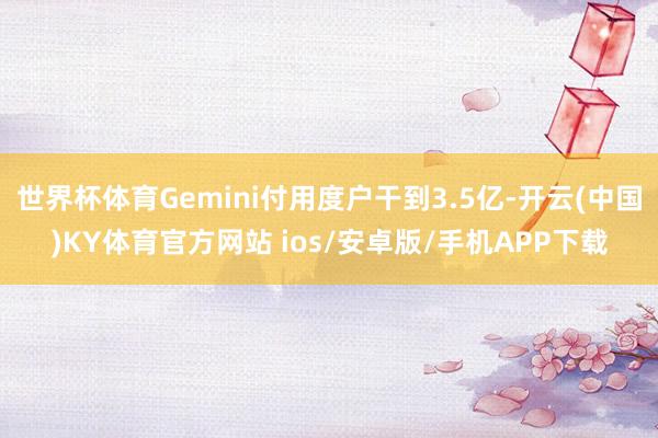 世界杯体育Gemini付用度户干到3.5亿-开云(中国)KY体育官方网站 ios/安卓版/手机APP下载