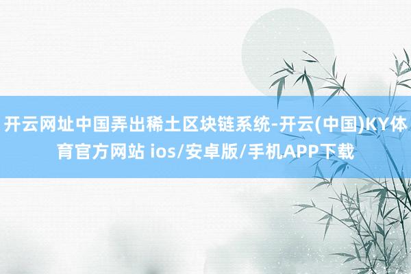 开云网址中国弄出稀土区块链系统-开云(中国)KY体育官方网站 ios/安卓版/手机APP下载
