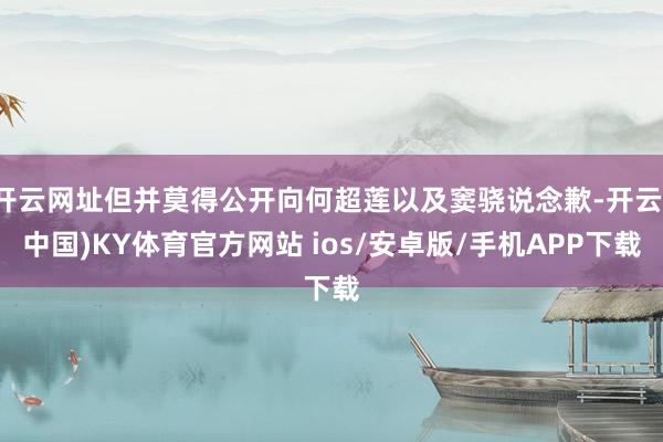 开云网址但并莫得公开向何超莲以及窦骁说念歉-开云(中国)KY体育官方网站 ios/安卓版/手机APP下载