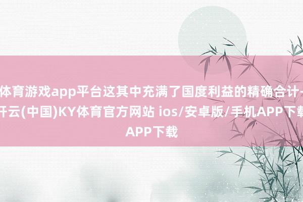 体育游戏app平台这其中充满了国度利益的精确合计-开云(中国)KY体育官方网站 ios/安卓版/手机APP下载