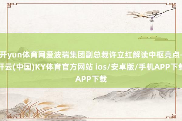 开yun体育网爱波瑞集团副总裁许立红解读中枢亮点-开云(中国)KY体育官方网站 ios/安卓版/手机APP下载