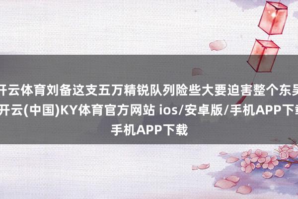 开云体育刘备这支五万精锐队列险些大要迫害整个东吴-开云(中国)KY体育官方网站 ios/安卓版/手机APP下载