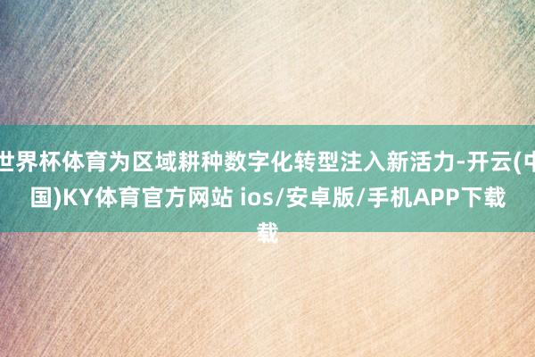 世界杯体育为区域耕种数字化转型注入新活力-开云(中国)KY体育官方网站 ios/安卓版/手机APP下载