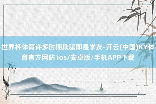 世界杯体育许多时期欺骗即是学友-开云(中国)KY体育官方网站 ios/安卓版/手机APP下载