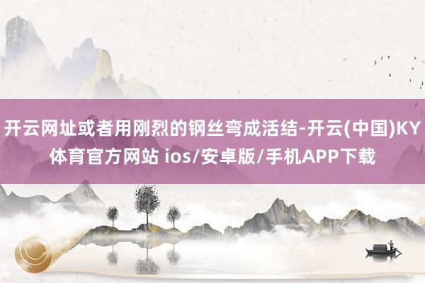 开云网址或者用刚烈的钢丝弯成活结-开云(中国)KY体育官方网站 ios/安卓版/手机APP下载