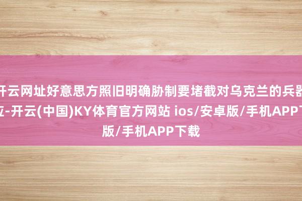 开云网址好意思方照旧明确胁制要堵截对乌克兰的兵器供应-开云(中国)KY体育官方网站 ios/安卓版/手机APP下载